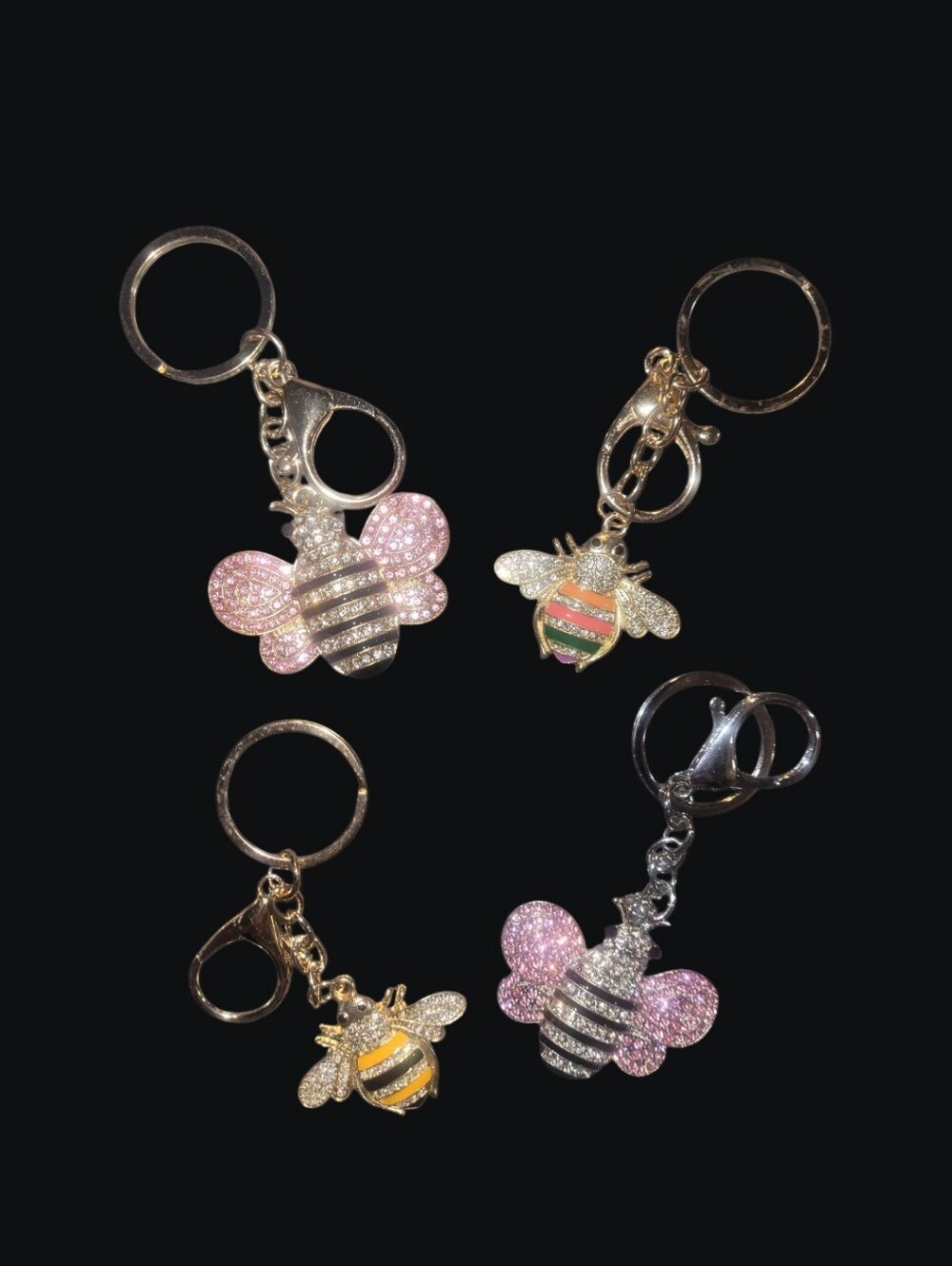 Sparkling Bee Keychain/Bag Charms 4 Pack